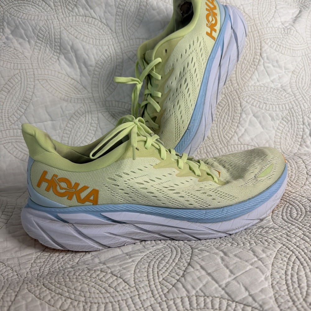 Hoka One One Clifton 11.5D‎ US Summer Song Green Running Shoe Sneakers
